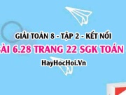 Bài 6.28 trang 22 Toán 8 Tập 2 Kết nối tri thức